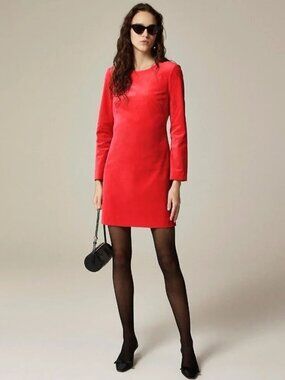 J. CREW Long-sleeve Shift Dress in Stretch Velvet NWT